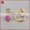 Two drusy druzy stone swirl ring fashion gold plated two stones natural druzy rings