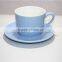 Bright color ceramic 200ml tea coffee cup&saucer set from Liling