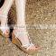 summer fashion design medium heel wedge heel lady sandals