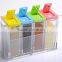 6 Spice Shaker Seasoning Bottle Jar Condiment Storage Container with Tray for Salt Sugar Cruet, Color Random Delivery