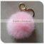 Genuine Rabbit Fur Keychain,Black Keychain,Fur Pom Pom