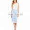 Allover Lace Scalloped Fashion Pencil Lace Blouse and Skirt