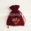custom printed velvet jewelry pouch/velvet bag