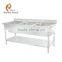 Separated assembly 1.8M lengh commercial hotel stainless steel kitchen sink laundry cabinet with backsplash under shelf
