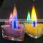 Valentine color flame candle with glass holder