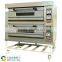 High efficiency kitchen equipment stainless steel double deck 4 trays pizza oven lava stone with pizza oven stone