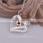 Wholesale ruby stone heart meaningful 925 sterling silver pendant necklace