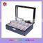 Luxury Transparent Lid Black Glossy Wooden 10 Slots Watch Storage Box