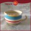 Hot selling 6oz stoneware color handpainted soup mug ceramic cheap coffee mug
