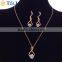 New Arrival Elegant Bridal Wedding Gold Crystal Jewelry Set Pendant& Earrings Set