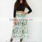 Print Chiffon Single-Layered Full Knee Length Skirt