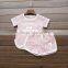 Factory Price Summer Popular Soft Cotton Number 7 Printing Stripes Clothing Sets for Children