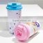 Polymer Sublimation Double Wall Tumbler kid bottle with flip-lock lid