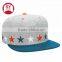 3D embroidery stars snapback / flat brim hat/custom 5 panels adjustable hats