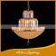 Modern Round 3 Layers Gold Crystal Chandelier Lamp with 6 Lights