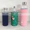 550ml Hot Selling Healthy Leak-proof Crystal Glass Insulate Sports Bottle With Sleeve