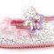 lovely voile lace fabric newborn baby shoe with flower pattern