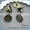 Retro antiqued broned brass cameo cabochon base dubai gold jewelry earrings studs