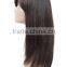 18inch dark brown silk straight natural 100% braizilian remy human hair machine made LONG HUMAN HAIR WIG