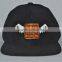 Guangzhou hat factory professional custom corduroy materials/black and red/embroidery logo/flat brim hat