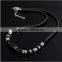mens stainless steel rubber surfer beads jewellery necklace design