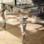 Stainless Steel Support Mirrored Marble Side Table