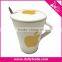 Cheap Cat Sublimation Ceramic Color Mugs with Spoon
