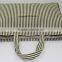 Canvas tote bag with one color stripe print all over with canvas self handle