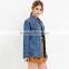 new hot sale plus size women plain denim jacket