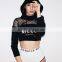 OEM/ODM Wholesale Bulk Pullover Swearshirts With Mesh Crop Hoodies for Women