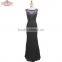 OEM Long Floor-length Sheath/Column Black Evening Dress