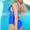 Plunging strappy one piece monokini swimsuit for women