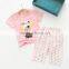 Summer casual style cute pattern kids girl two pieces set