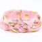 2016 New Retail 1pc Gold Polka Dot Turban Headband Baby Headband Baby Tie Knot Head Wrap Fabric Bow Headband Hair Accessories