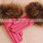 Janefur Luxy Fashionista celebrity style Raccoon fur cuff leather gloves fur accessories