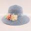 Sunscreen Basin Cap Sunshade Straw Hat Flower Pure Colour Beach Hat