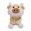 OEM Pink And Beige Colors Stuffed Plush Pig Toy Keychain