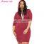 Plus Size Women's Autumn Dresses Casual Black Red Slim Sexy Long Sleeve Mini Hoodie Dress