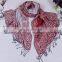 Free Painting Pretty Scarf Fringe Tassels Cotton Women Fashion Winter Scarves