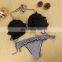 Women Padded Push Up Bikini Set Tassel Fringe Bandage Swimwear Bathing Beachwear