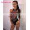 Black Embroidery High Cut Leg Girls Extreme Swim Pictures Women String Bikinis