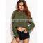 Long Sleeves Green Hoodies Hole Fashion Hoodies Compfortable Hoodies