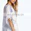 2015 Wholesale EMBROIDERED POM POM TRIM KAFTAN Slim Embroidered Poncho/ Short Kaftan For Women Summer Wear