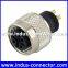 Customized shielded 4poles m12 female d code moulding connector for medical