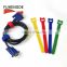 Multi-functional reusable durable adjustable hook and loop cable ties self locking black nylon cable tie