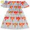 Baby Girls Summer Cool Off-Shoulder Cute Animals Design Kids Frock Teenage Girls Picture Dresses