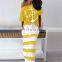 2020 women clothes 2 piece set cartoon print sailor style top with maxi skirt summer two piece skirt set Casual Dresses