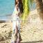 New Chiffon white Floral Pareo Beach Cover Up Women Cardigan Bathing Bikini Swimwear Cover Up Beach Long Dress Sarong Wrap