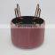 Reatai velvet round pink colour ottoman stool customized metal leg with buttons elegant stool with legs