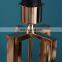 Western simple design square luxury gold modern cheap bedside lamp for bedroom living room